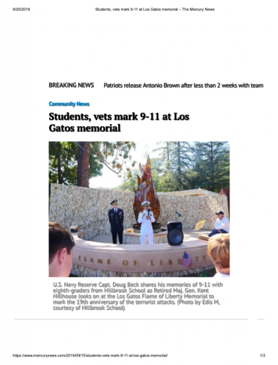 Students, vets mark 9-11 at Los Gatos memorial