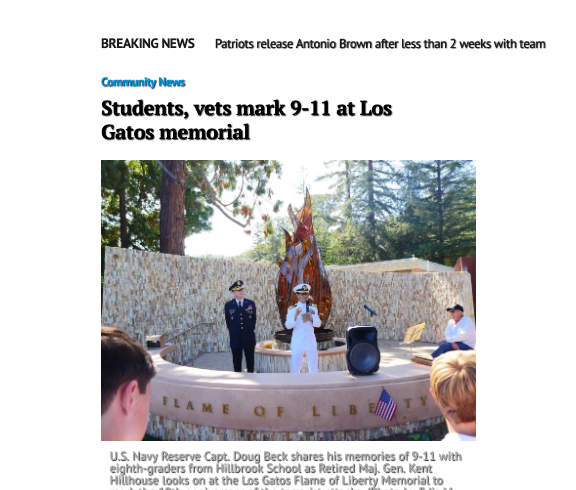 Students, vets mark 9-11 at Los Gatos memorial