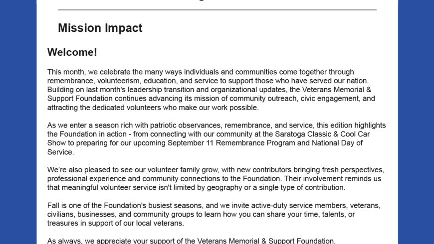 August 2026 Newsletter