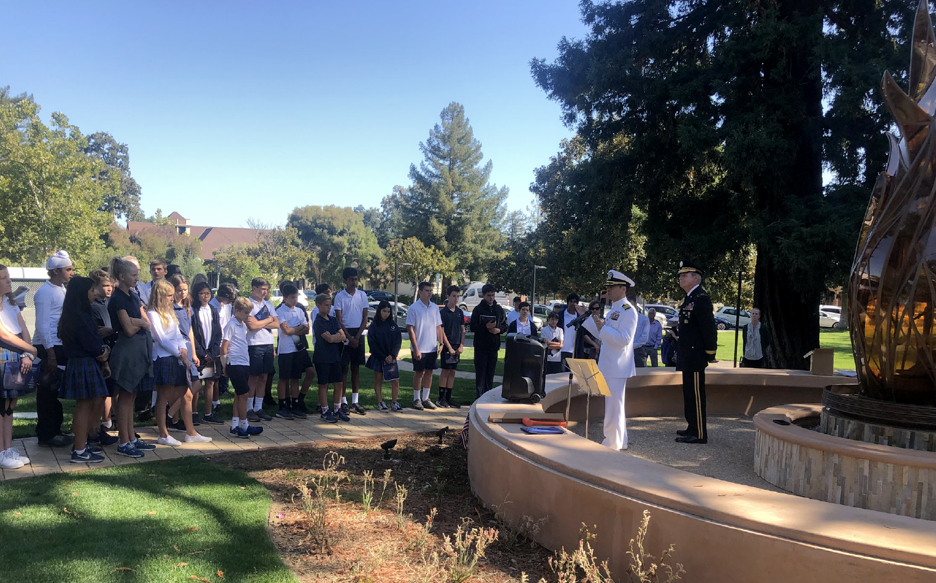 Students learn about service and sacrifice at the Flame of Liberty Memorial