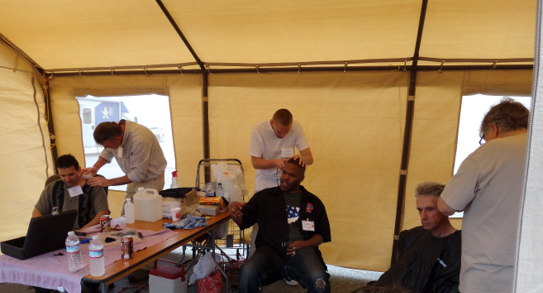 Veterans get hair cuts and grooming